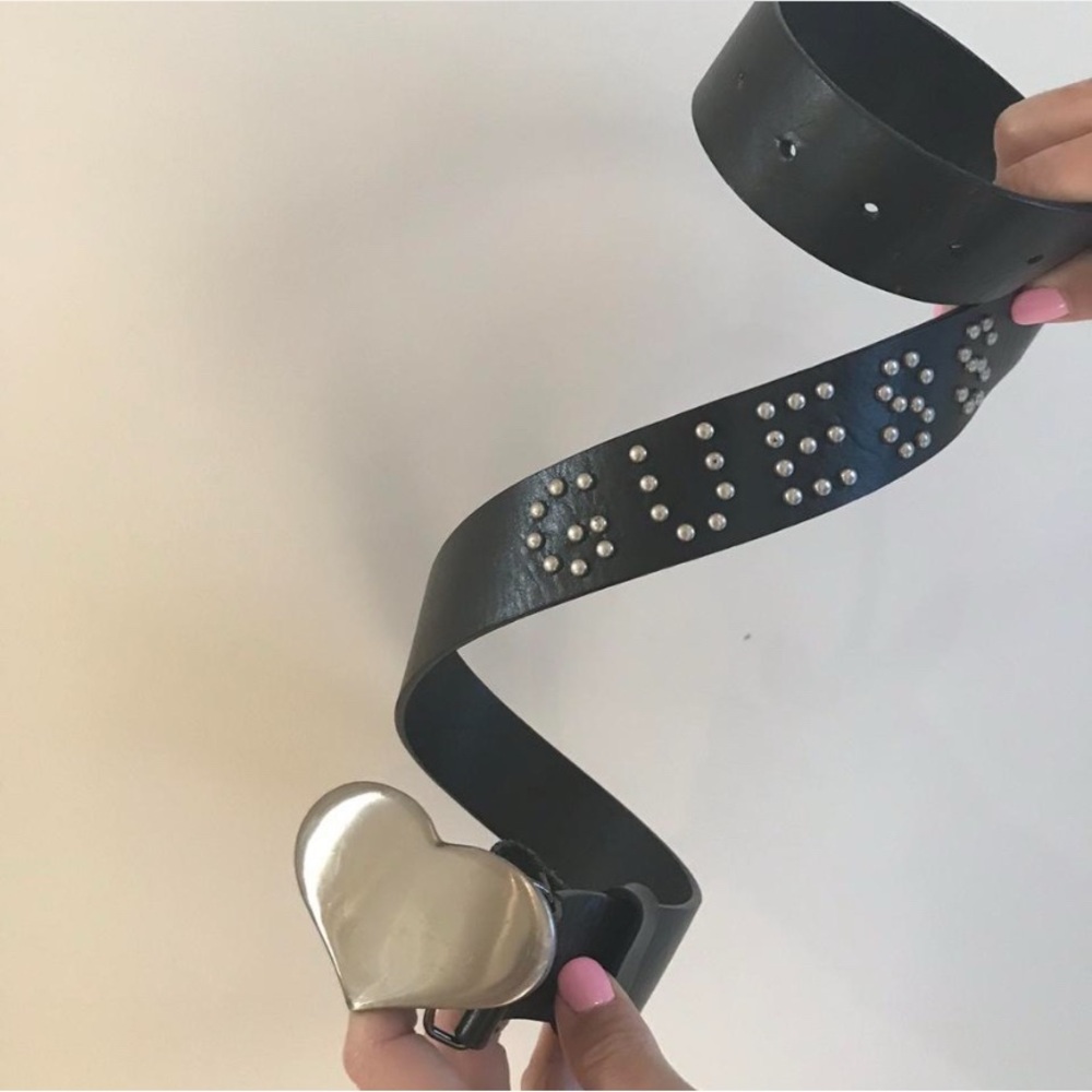 Guess Black and Silver Studded Belt